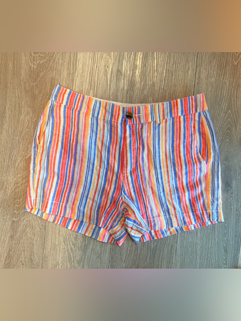 Old Navy Multicolor Striped Women's Shorts - Coral, Blue, Yellow